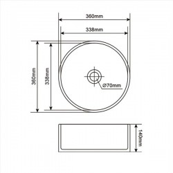 ΝΙΠΤΗΡΑΣ ΓΡΑΝΙΤΕΝΙΟΣ ΜΑΥΡΟΣ 3636W Φ36x14h