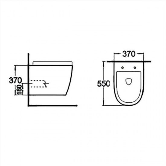 ΛΕΚΑΝΗ ΚΡΕΜΑΣΤΗ & ΚΑΛΥΜΜΑ B-2376BM WHIRLPOOL RIMLESS BLACK MATT