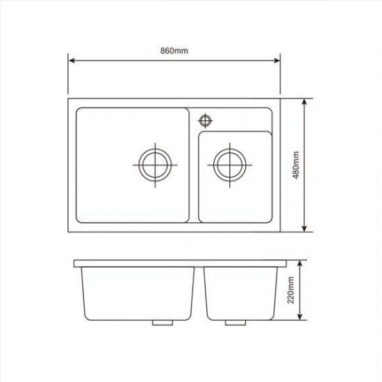 ΝΕΡΟΧΥΤΗΣ 8646B 86x46x22h BLACK